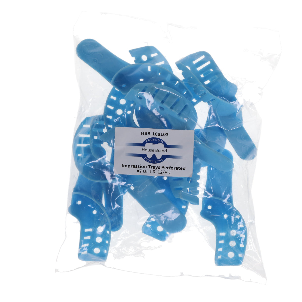 House Brand Dentistry 108103 Perforated Impression Trays #7 Upper Left Lower Right 12/Pk House Brand Dentistry 108103 Perforated Impression Trays #7 Upper Left Lower Right 12/Pk